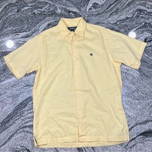 Brooks Brothers Country Club Shirt Button Up Mens Medium Yellow Short Sleeve EUC